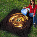 Bitcoin Crypto Symbol Print Quilt