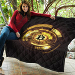 Bitcoin Crypto Symbol Print Quilt