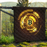 Bitcoin Crypto Symbol Print Quilt