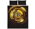 Bitcoin Crypto Symbol Print Quilt Bed Set