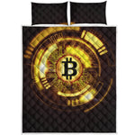 Bitcoin Crypto Symbol Print Quilt Bed Set