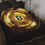 Bitcoin Crypto Symbol Print Quilt Bed Set