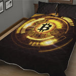 Bitcoin Crypto Symbol Print Quilt Bed Set
