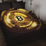 Bitcoin Crypto Symbol Print Quilt Bed Set