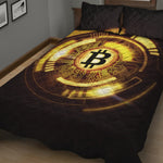 Bitcoin Crypto Symbol Print Quilt Bed Set
