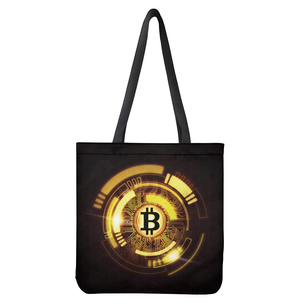 Bitcoin Crypto Symbol Print Tote Bag