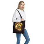 Bitcoin Crypto Symbol Print Tote Bag