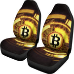 Bitcoin Crypto Symbol Print Universal Fit Car Seat Covers