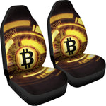 Bitcoin Crypto Symbol Print Universal Fit Car Seat Covers