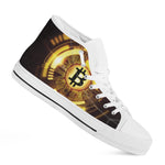 Bitcoin Crypto Symbol Print White High Top Shoes