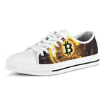Bitcoin Crypto Symbol Print White Low Top Shoes