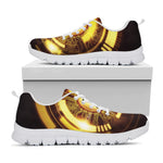 Bitcoin Crypto Symbol Print White Sneakers