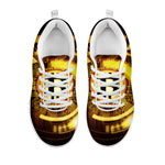 Bitcoin Crypto Symbol Print White Sneakers