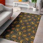 Bitcoin Cryptocurrency Pattern Print Area Rug