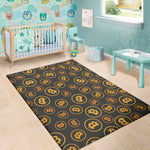 Bitcoin Cryptocurrency Pattern Print Area Rug