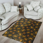 Bitcoin Cryptocurrency Pattern Print Area Rug