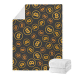 Bitcoin Cryptocurrency Pattern Print Blanket