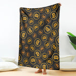 Bitcoin Cryptocurrency Pattern Print Blanket