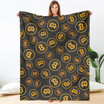 Bitcoin Cryptocurrency Pattern Print Blanket