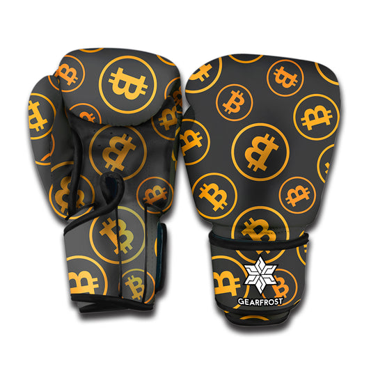Bitcoin Cryptocurrency Pattern Print Boxing Gloves