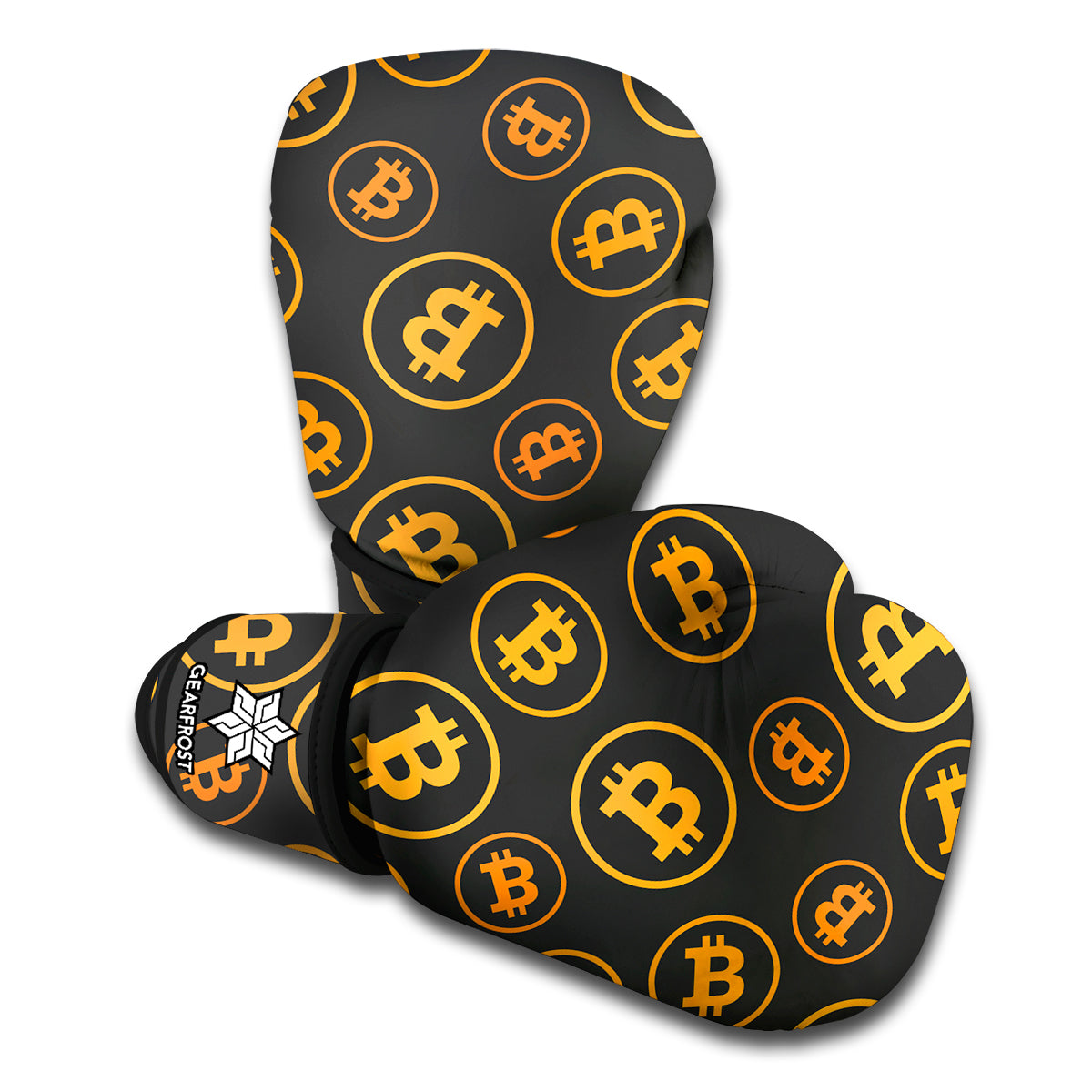 Bitcoin Cryptocurrency Pattern Print Boxing Gloves