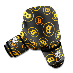 Bitcoin Cryptocurrency Pattern Print Boxing Gloves