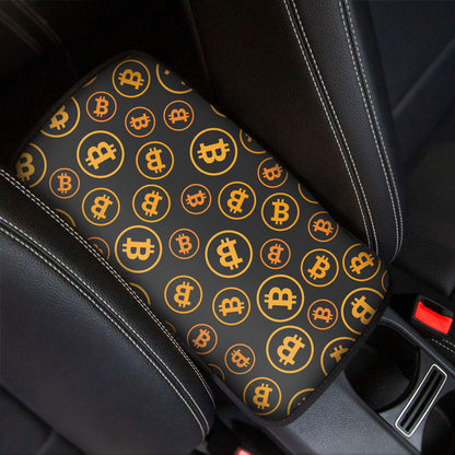 Bitcoin Cryptocurrency Pattern Print Car Center Console Cover