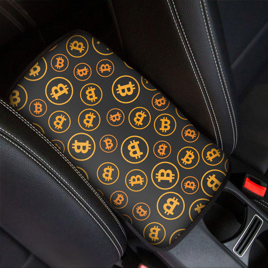 Bitcoin Cryptocurrency Pattern Print Car Center Console Cover