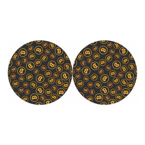 Bitcoin Cryptocurrency Pattern Print Car Coasters