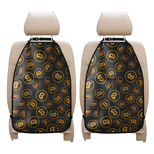 Bitcoin Cryptocurrency Pattern Print Car Seat Organizers