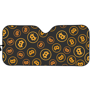 Bitcoin Cryptocurrency Pattern Print Car Sun Shade