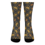 Bitcoin Cryptocurrency Pattern Print Crew Socks