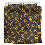 Bitcoin Cryptocurrency Pattern Print Duvet Cover Bedding Set