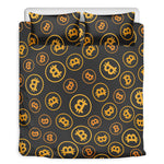 Bitcoin Cryptocurrency Pattern Print Duvet Cover Bedding Set