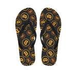 Bitcoin Cryptocurrency Pattern Print Flip Flops