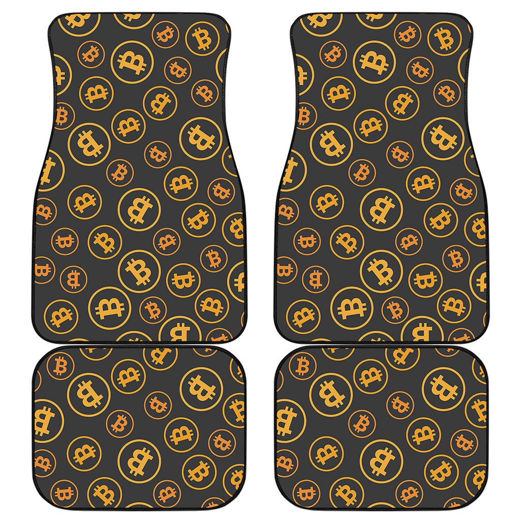Bitcoin Cryptocurrency Pattern Print Front and Back Car Floor Mats