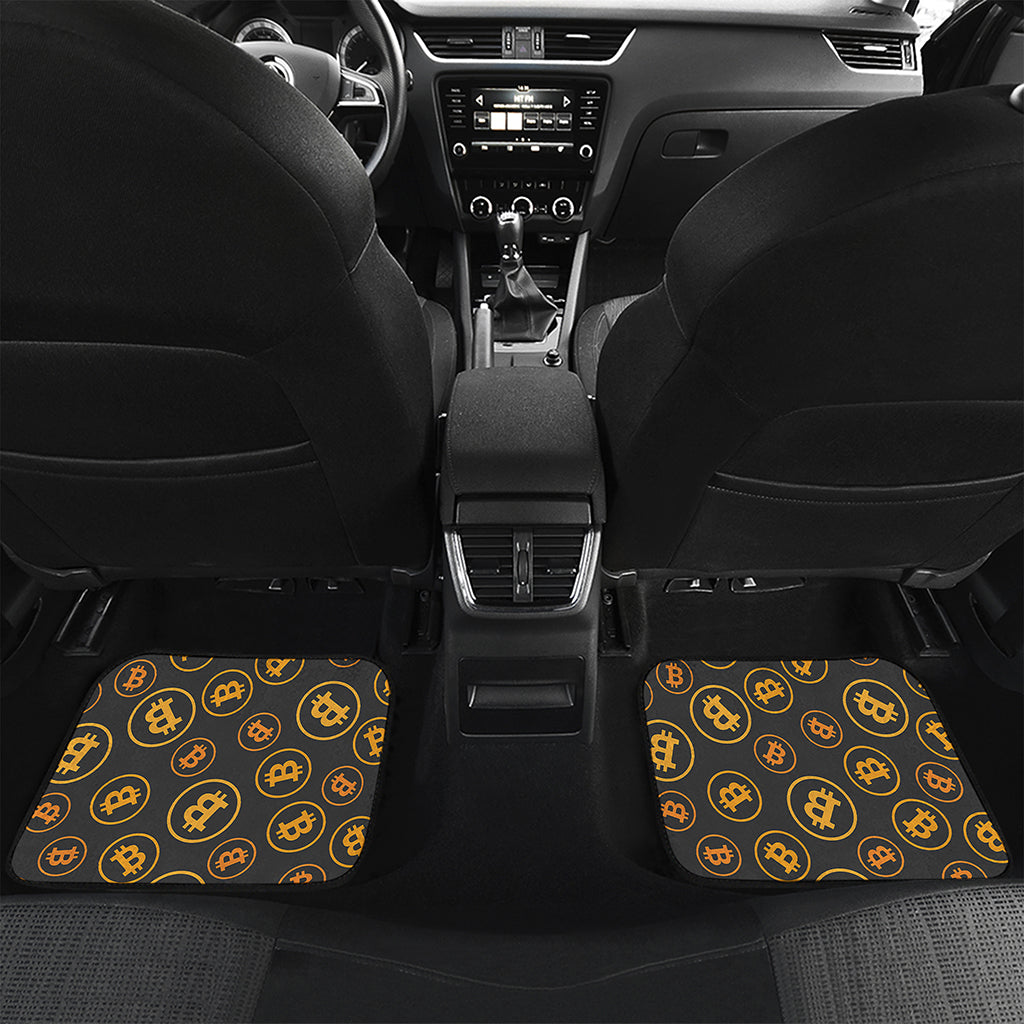 Bitcoin Cryptocurrency Pattern Print Front and Back Car Floor Mats