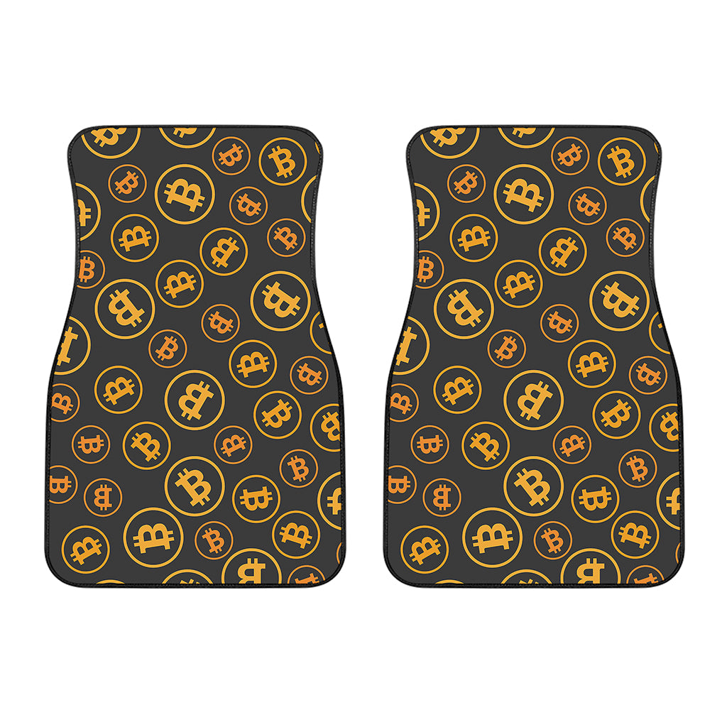 Bitcoin Cryptocurrency Pattern Print Front Car Floor Mats