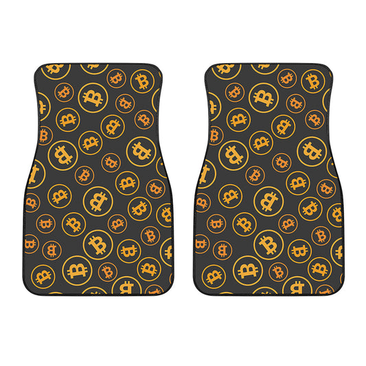Bitcoin Cryptocurrency Pattern Print Front Car Floor Mats