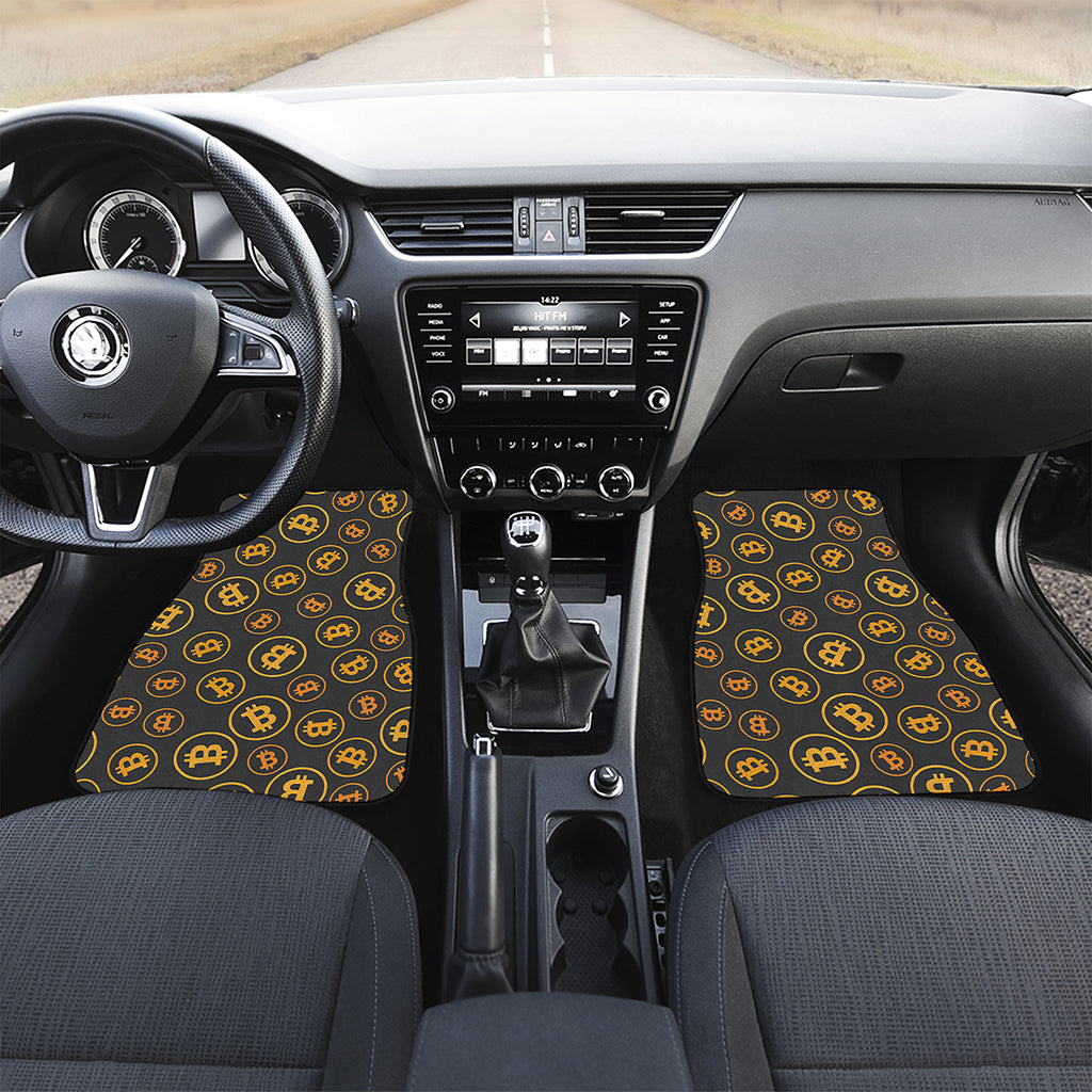 Bitcoin Cryptocurrency Pattern Print Front Car Floor Mats