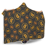 Bitcoin Cryptocurrency Pattern Print Hooded Blanket