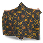 Bitcoin Cryptocurrency Pattern Print Hooded Blanket