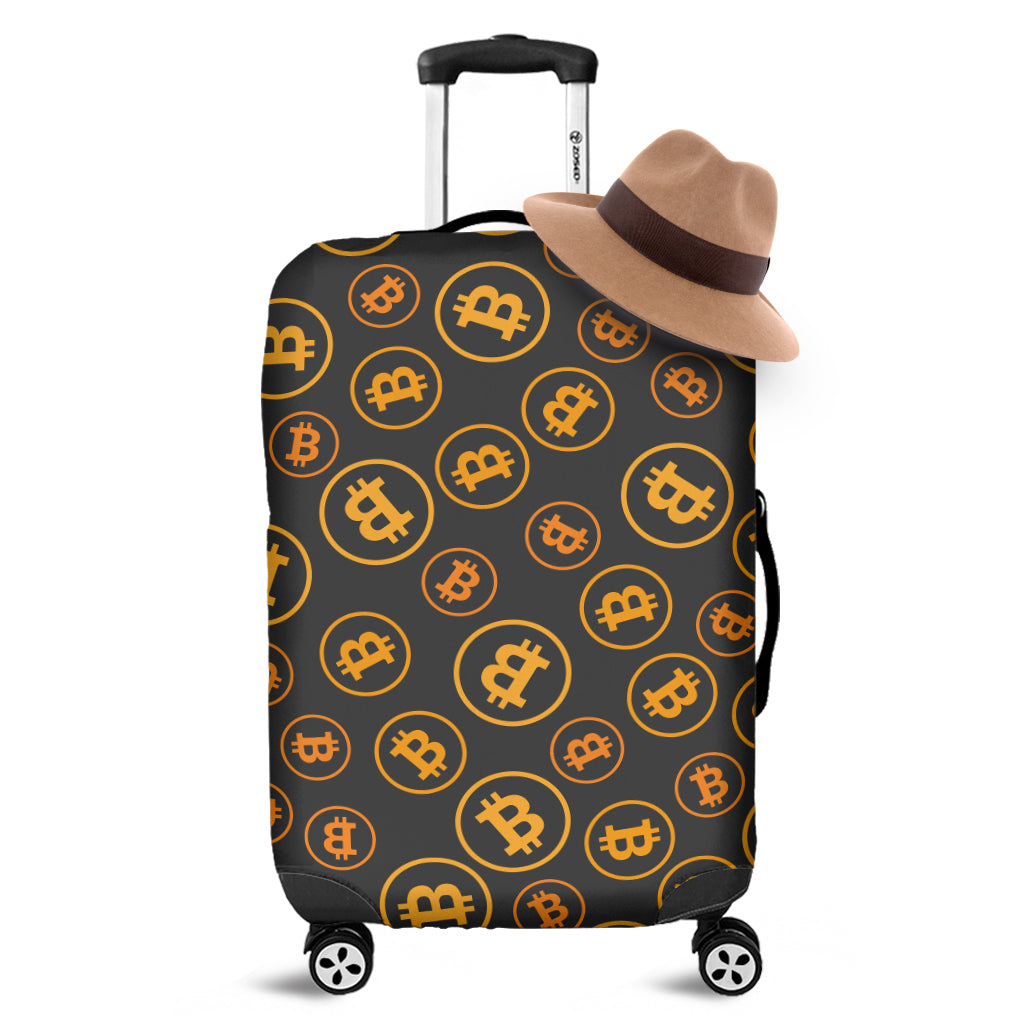 Bitcoin Cryptocurrency Pattern Print Luggage Cover