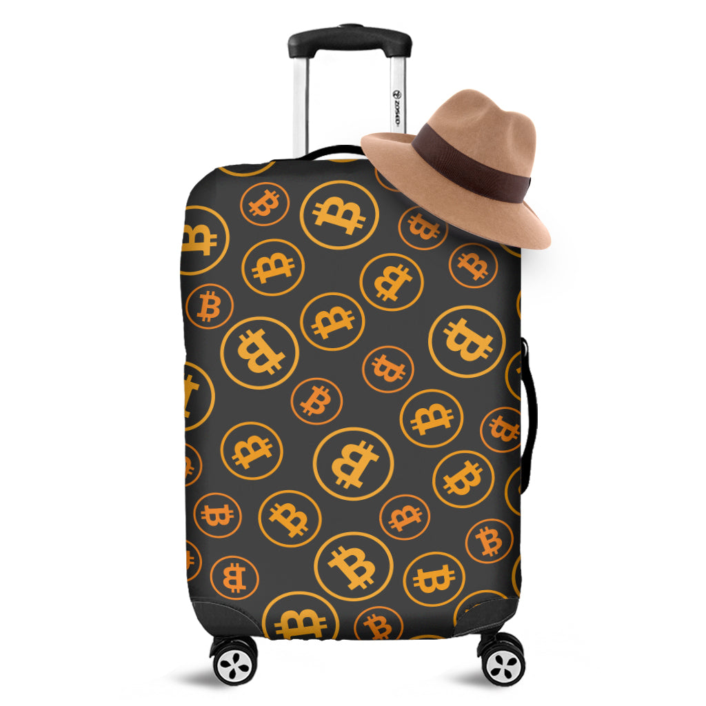 Bitcoin Cryptocurrency Pattern Print Luggage Cover