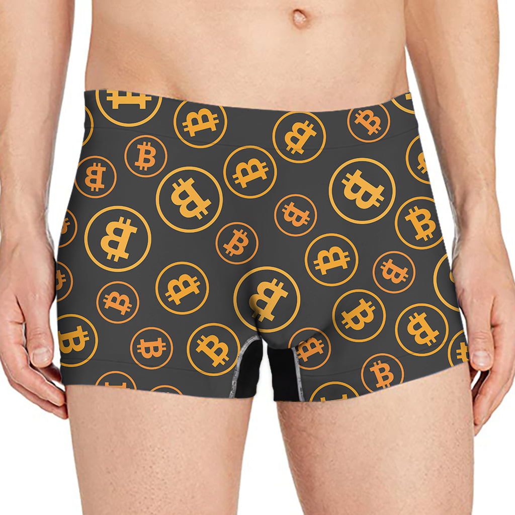 Bitcoin Cryptocurrency Pattern Print Men's Boxer Briefs