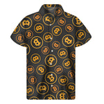 Bitcoin Cryptocurrency Pattern Print Men's Short Sleeve Shirt