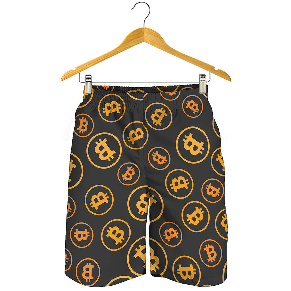 Bitcoin Cryptocurrency Pattern Print Men's Shorts