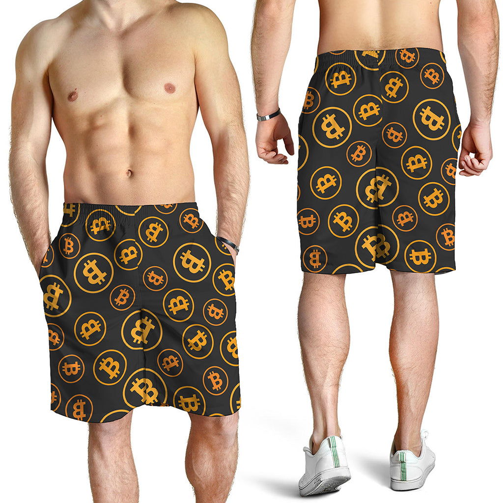 Bitcoin Cryptocurrency Pattern Print Men's Shorts