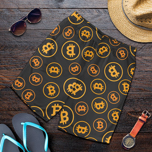 Bitcoin Cryptocurrency Pattern Print Men's Shorts
