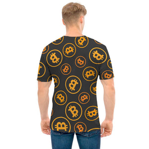 Bitcoin Cryptocurrency Pattern Print Men's T-Shirt